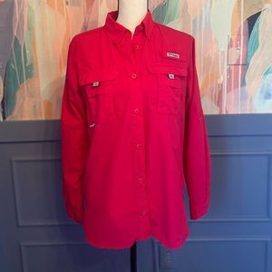 Columbia PFG Long Sleeve Hot PINK shirt / Size Small